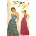 VOGUE 8670 STRAPLESS-BODICE LINED DRESS SIZE 6-8-10 COMPLETE-CUT TO 10