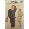 VOGUE 9037 VERY LOOSE FITTING PULLOVER DRESS SIZE 6-8-10  COMPLETE-ZIPLOC-CUT TO 8