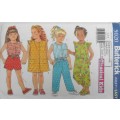 BUTTERICK 5024 TODDLERS DRESS-TOPS-SHORTS-PANTS-HEADBAND SIZE 1-2-3 YEARS COMPLETE-CUT TO 2 YEARS