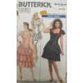 BUTTERICK 5929 STUNNING LINED BODICE TIERED DRESS SIZE 6-8-10 COMPLETE - CUT TO SIZE 10