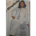 SIMPLICITY 5791 STRAIGHT SKIRT & ASYMMETRICAL JACKET SIZE 10-12-14 COMPLETE-UNCUT-F/FOLDED