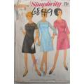 VINTAGE SIMPLICITY 6849 ONE PIECE DRESS SIZE 14 BUST-34 SEE LISTING-ZIPLOC