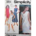 SIMPLICITY 7859 SPLIT SKIRT IN 2 LENGTHS-MINI DRESS OR TOP SIZE 14-18-COMPLETE-CUT TO 18-ZIPLOC