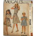 McCALLS 7438 GIELS DRESS SIZE 7 YEARS  COMPLETE-UNCUT-F/FOLDED