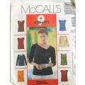 McCALLS 9399 TOPS FOR STRETCH KNITS SIZE XS-S (4-10) COMPLETE-CUT TO SMALL - 10