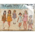 McCALLS 9590 CHILD DRESS IN SIX VERSIONS SIZE 3 YEARS ONLY DRESS B & D SUPPLIED-ZIPLOC