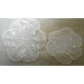 SET OF TWO FINELY VINTAGE CROCHETED ROUND DOILIES
