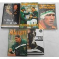 FIVE DIFFERENT AUTHORS -RUGBY AUTOBIOGRAPHIES  - ONE PRICE FOR ALL FIVE TITLES