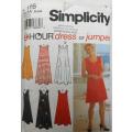 SIMPLICITY 7116-PULLOVER FLARED DRESS OR PINAFORE -SIZE XS-S-M (6-16) COMPLETE-CUT TO 14/16