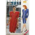 BUTTERICK 4697 DRESS WITH FRONT BUTTON BODICE SIZE 8-10-12 CUT TO 10-ZIPLOC BAG