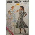 BUTTERICK 4812 DRESS WITH BACK COLLAR SIZE 6-8-10 CUT TO 6-COMPLETE