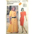 BUTTERICK 4911 SEMI FITTED DRESS SIZE 6-8-10 COMPLETE & CUT TO SIZE 10