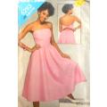BUTTERICK 5293 STRAPLESS FITTED BODICE DRESS SIZE 6-8-10-COMPLETE- CUT TO SIZE 10