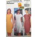 BUTTERICK 5493 TAPERED DRESS (FITTED THRU HIPS) SIZE 6-8-10-12 COMPLETE-UNCUT-F/FOLDED-ZIPLOC