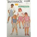 BUTTERICK 6349 TODDLER TOP & SHORTS WITH APPLIQUE SIZE 2-3-4 YEARS COMPLETE