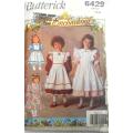 BUTTERICK 6429 GIRLS PINAFORE & DRESS SIZE 5-6-6X YEARS COMPLETE-CUT TO 6X YEARS