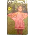 BUTTERICK 6498 GIRLS DRESS & SCARF SIZE C5-6-6X YEARS COMPLETE-UNCUT-F/FOLDED