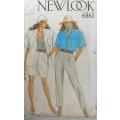 NEW LOOK PATTERNS 6865 SHIRT-PANTS-SHORTS SIZE 8-18 COMPLETE-CUT T0 18