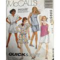 McCALLS 5995 TOP-TANK TOP-SHORTS SIZE 8-10-12 COMPLETE-CUT TO 10
