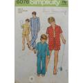 SIMPLICITY 6076 BOYS & TEEN PJS SIZE 6 YEARS-CHEST 64 CM  COMPLETE
