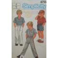 SIMPLICITY 6732 BOYS PULL ON PANTS OR SHORTS-SHIRT SIZE 4 YEARS COMPLETE-ZIPLOC