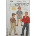 SIMPLICITY 7454 BOYS PANTS-SHORTS-SHIRT-UNLINED JACKET SIZE 3 YEARS COMPLETE-ZIPLOC