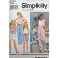 SIMPLICITY 8394 GIRLS PANTS-SHORTS-TANK TOP-SHIRT SIZE 7-10 YEARS COMPLETE CUT TO 10 YEARS-ZIPLOC