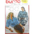 BURDA 5843 LONG & SHORT SLEEVE SHIRT SIZE 12-20 COMPLETE-NO SEWING INSTRUCTIONS SUPPLIED