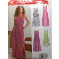 NEW LOOK PATTERNS 6282 SUMMER DRESS WITH SHOULDER STRAPS SIZE 4-16 COMPLETE-CUT TO 16