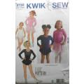 KWIK SEW 2732 GIRLS DANCE LEOTARDS & SKIRTS SIZE 4-5-6-7 YEARS COMPLETE-UNCUT-F/FOLDED