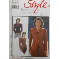 STYLE 1773 LINED COLLARLESS JACKET SIZE 6-16  COMPLETE-CUT TO SIZE 14