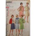VINTAGE SIMPLICITY 5880 SUIT WITH 2 SKIRTS & OVER BLOUSE SIZE 14 BUST 34 COMPLETE-UNCUT-F/FOLDED