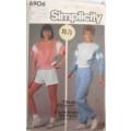 SIMPLICITY 6906 TRACKSUIT PULL OVER TOP AND PULL ON PANTS -SHORTS SIZE MEDIUM (12-14) COMPLETE