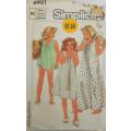SIMPLICITY 6921 GIRLS NIGHTGOWN & BABY DOLLS SIZE MEDIUM (8-10 YEARS) COMPLETE