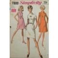 SIMPLICITY 7800 DRESS WITH SEAM INTEREST SIZE 12  BUST 34-COMPLETE