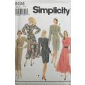 SIMPLICITY 8608 DRESS WITH FULL & SLIM SKIRT SIZE 18-20-22-COMPLETE-UNCUT-F/FOLDED