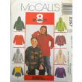 McCALLS 2357  UNISEX PULLOVER TOPS + HOODIE SIZE 12-14-16 YEARS - COMPLETE