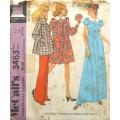 VINTAGE McCALLS 3463 MATERNITY DRESS-SMOCK-PANTS SIZE 14 BUST 36 -NO SEWING INSTRUCTIONS SUPPLIED