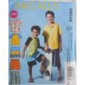 McCALLS M 6548 BOYS SHIRT-TOP-SHORTS SIZE 7-8-10-12-14 YEARS COMPLETE-PART CUT