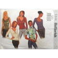 BUTTERICK 3344 CLOSE FITING TOPS WITH NECKLINE VARIATIONS-12-14-16 SEE LISTING-NO SEWING INS PG 1-2