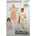 BUTTERICK 4583GIRLS DROPPED WAIST DRESS SIZE 7-8-10 YEARS COMPLETE-CUT TO 10 YEARS