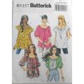 BUTTERICK B5357 STUNNING LOOSE FITTING TOPS SIZE XS-M (4-14) COMPLETE-CUT TO M (12-14)