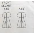 BUTTERICK 5485 DRESS WITH FRONT PLEAT SIZE 14-16-18 COMPLETE-CUT TO SIZE 16-ZIPLOC