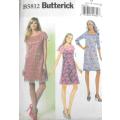 BUTTERICK B5812 DRESS & SLIP SIZE 14-16-18-20-22 COMPLETE-MOSTLY UNCUT-FEW PIECES CUT TO 18