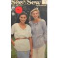BUTTERICK 6436 TUNIC SIZE P-S-M (6-14)  COMPLETE-CUT TO SMALL 8-10