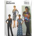 BUTTERICK B6425 TOP-DRESS-JUMPSUIT-PANTS-SASH SIZE 6-8-10-12-14 COMPLETE-PART CUT TO 14