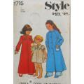 STYLE 1715 NIGHT DRESS IN 2 LENGTHS & DRESSING GOWN SIZE 15/16 WAIST 69 CM  4 YEARS COMPLETE-ZIPLOC