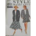 STYLE 2207 LOOSE FITTING JACKET+-SKIRTS SIZE 8-18-COMPLETE-CUT TO 18-ZIPLOC