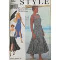 STYLE 2282 FRONT BUTTON DRESS-FITTED TOP-FLARED SKIRT SIZE 8-18 COMPLETE-PART CUT TO 18-ZIPLOC