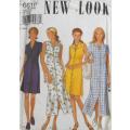 NEW LOOK PATTERNS 6610 HIGH WAIST FRONT BUTTON TIEBACK DRESSES SIZE 8-18 COMPLETE-CUT TO SIZE 12